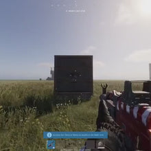 Rust gameplay with the Scar-Rust Cronus Zen script running, the spray held flat on a target board